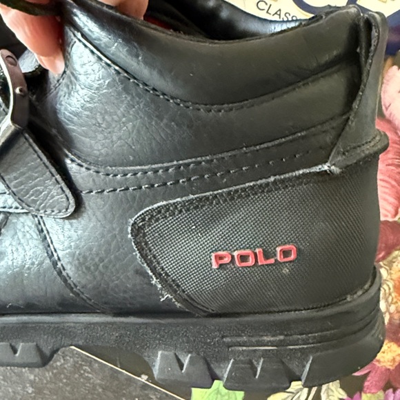 Polo by Ralph Lauren Black Leather Buckle Boots